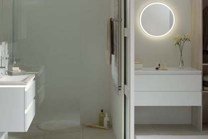 salle de bain luciole en laque blanc - Sanijura
